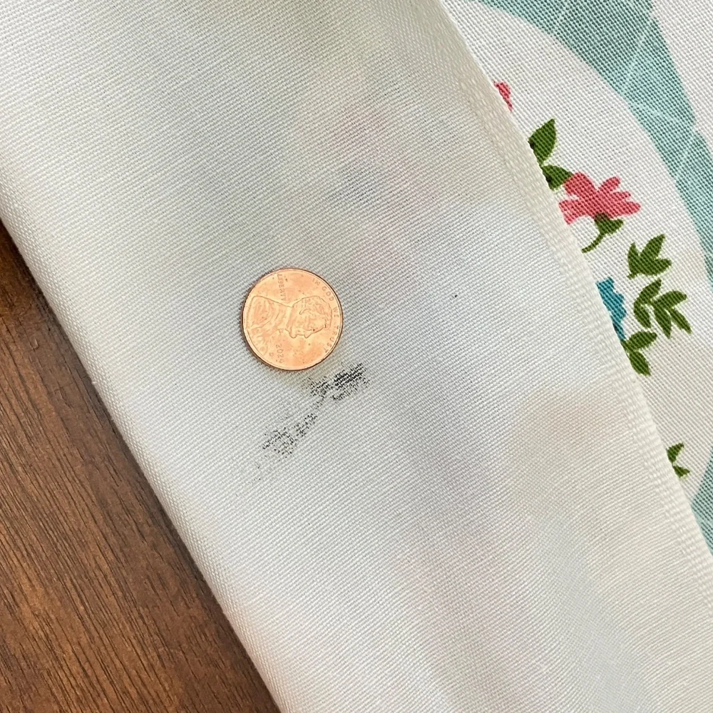 Vintage Cotton Printed MC Tablecloth Aqua Pink Black Green 52